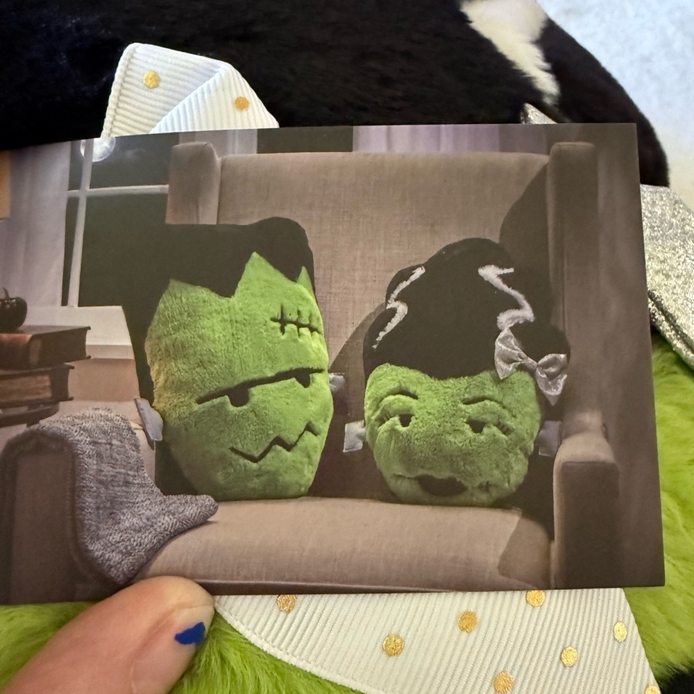 Isaac Mizrahi Frankenstein Pillows Green and Black New Homegoods - Picture 3 of 7